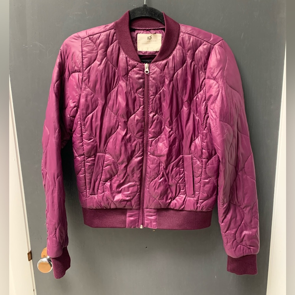 Live Love Dream Purple Quilted Bomber Jacket Size S